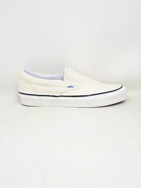 Vans Classic Slip On 98 DX OG All White Skate Shoe Sneaker Mens 6 / Womens 7.5